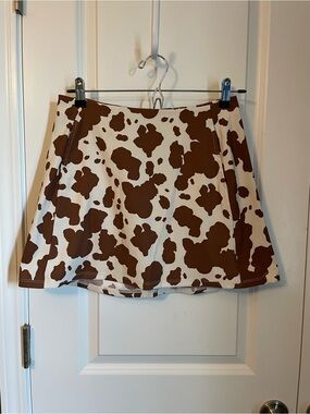 Altar’d State Brown Cow Print Mini Skirt w Pockets Medium